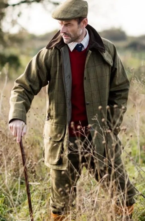 Alan Paine Men's Rutland Waterproof Tweed Shooting Coat