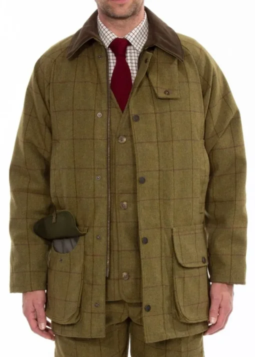 Alan Paine Men's Rutland Waterproof Tweed Shooting Coat