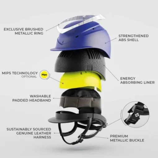 Charles Owen Halo Riding Helmet Wide Peak - Black Matte Luxe