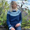 Harley of Scotland Women's Fair Isle Yoke Crew Sweater