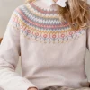 Harley of Scotland Women's Fair Isle Yoke Sweater