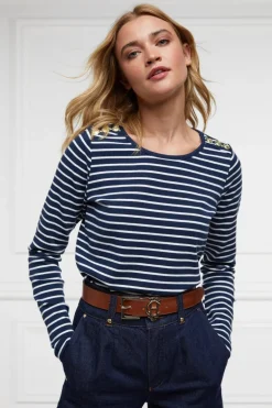 Holland Cooper Padstow Long Sleeve Crew Neck Tee