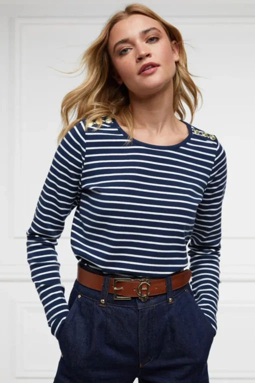Holland Cooper Padstow Long Sleeve Crew Neck Tee