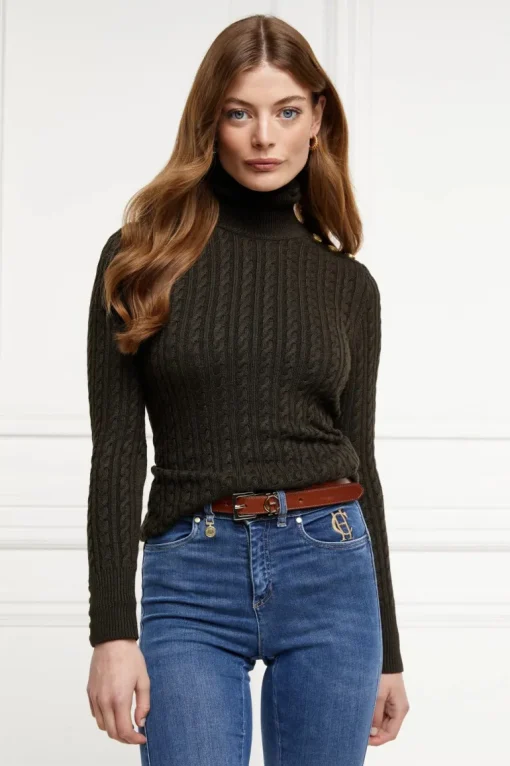 Holland Cooper Women's Seattle Roll Neck Cable Knit Jumper