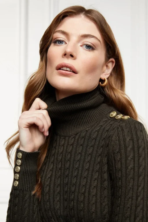Holland Cooper Women's Seattle Roll Neck Cable Knit Jumper