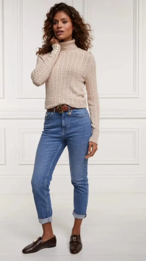 Holland Cooper Women's Seattle Roll Neck Cable Knit Jumper