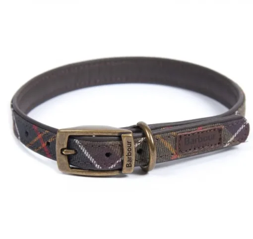 Barbour Classic Tartan Leather Dog Collar