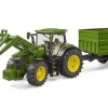 Bruder John Deere 7R 350 with Frontloader & Tandemaxle Tipping Trailer