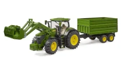 Bruder John Deere 7R 350 with Frontloader & Tandemaxle Tipping Trailer