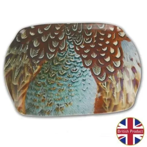 Pheasant Feather Medium Melamine Serving Tray by Charles Sainsbury-Plaice